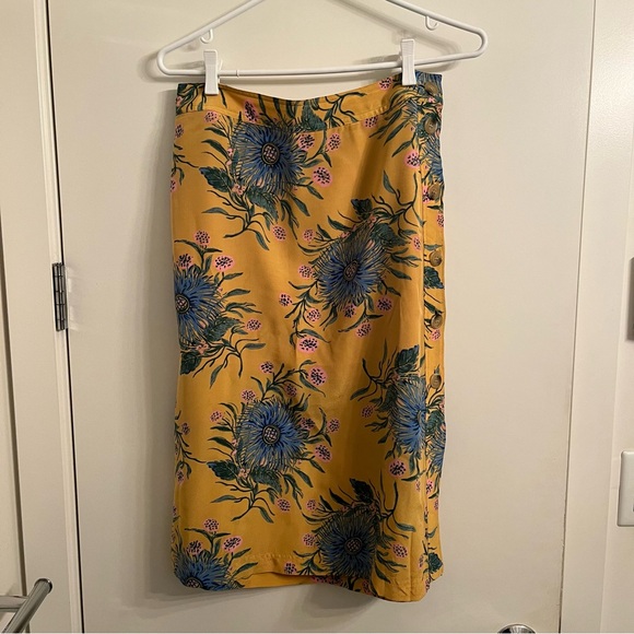 Madewell Silk Side-Button Midi Skirt - Picture 3 of 7